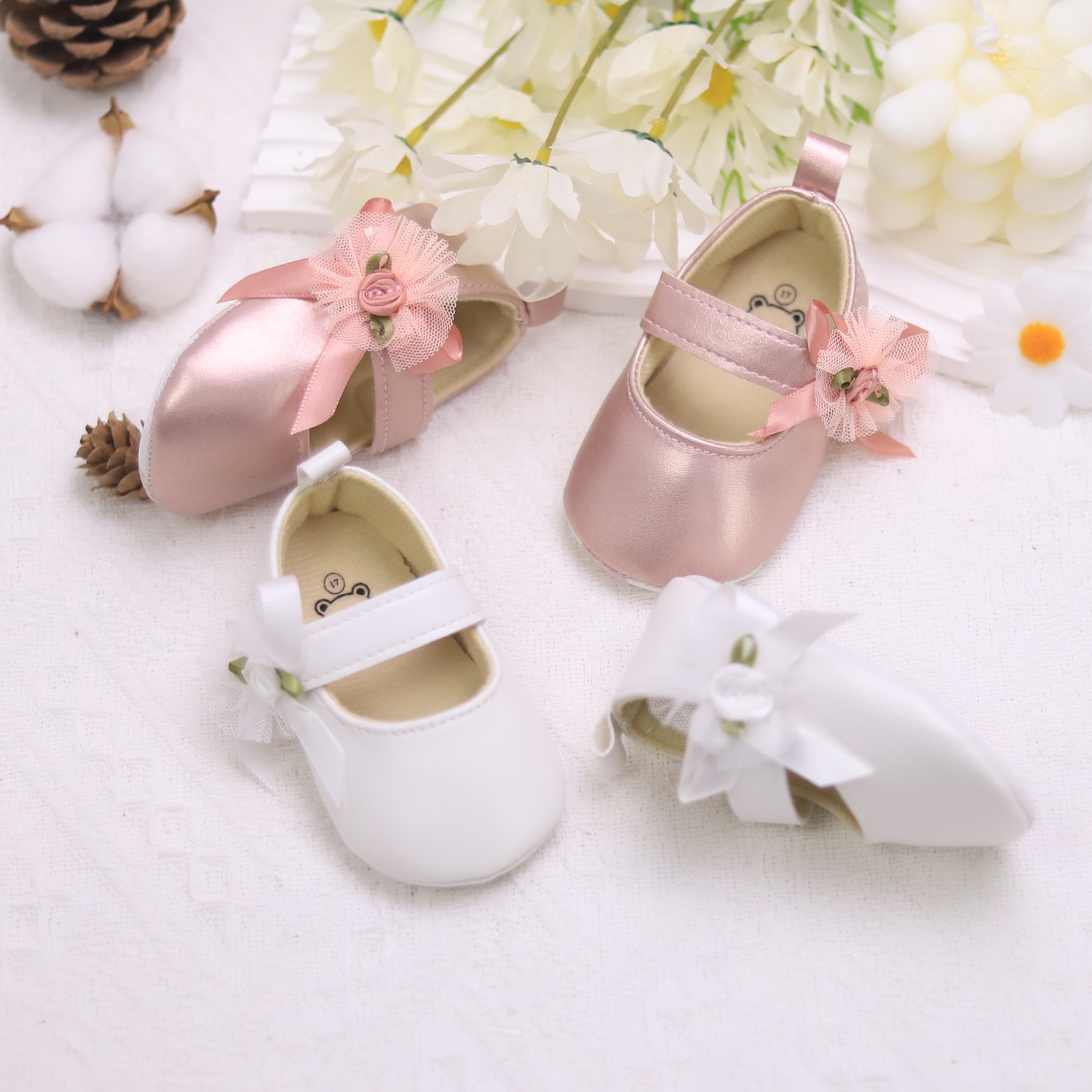 Детские Дышащие Кожаные Кроссовки Для Маленьких Девочек С Розовым Дизайном. Легкие Нескользящие Первые Ходунки Для Повседневн...