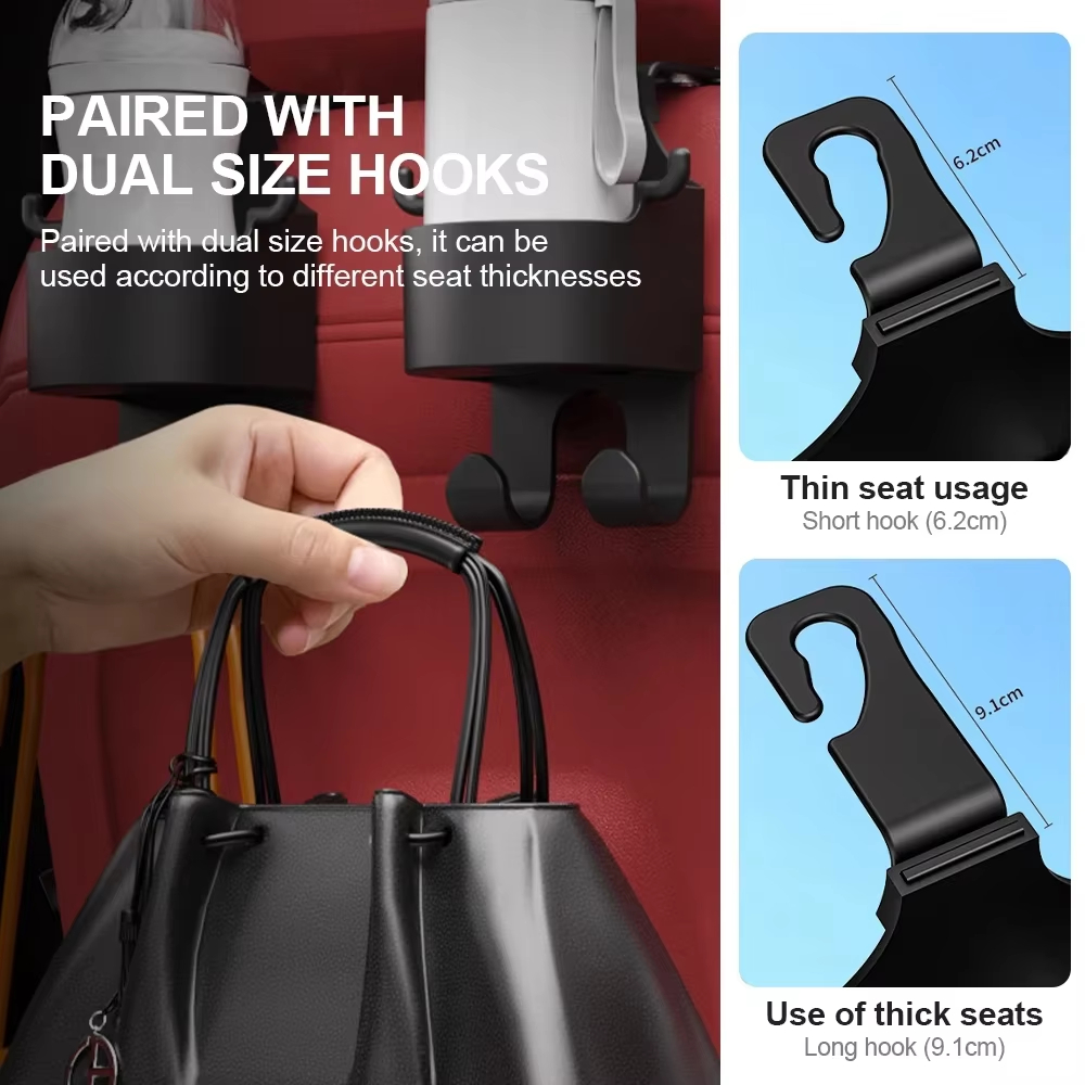 ใหม่รถที่นั่ง Headrest Hook Hanger จัดเก็บ Universal พร้อมถ้วยสําหรับกระเป๋าถือ Fit Universal รถอุปกรณ์เสริม