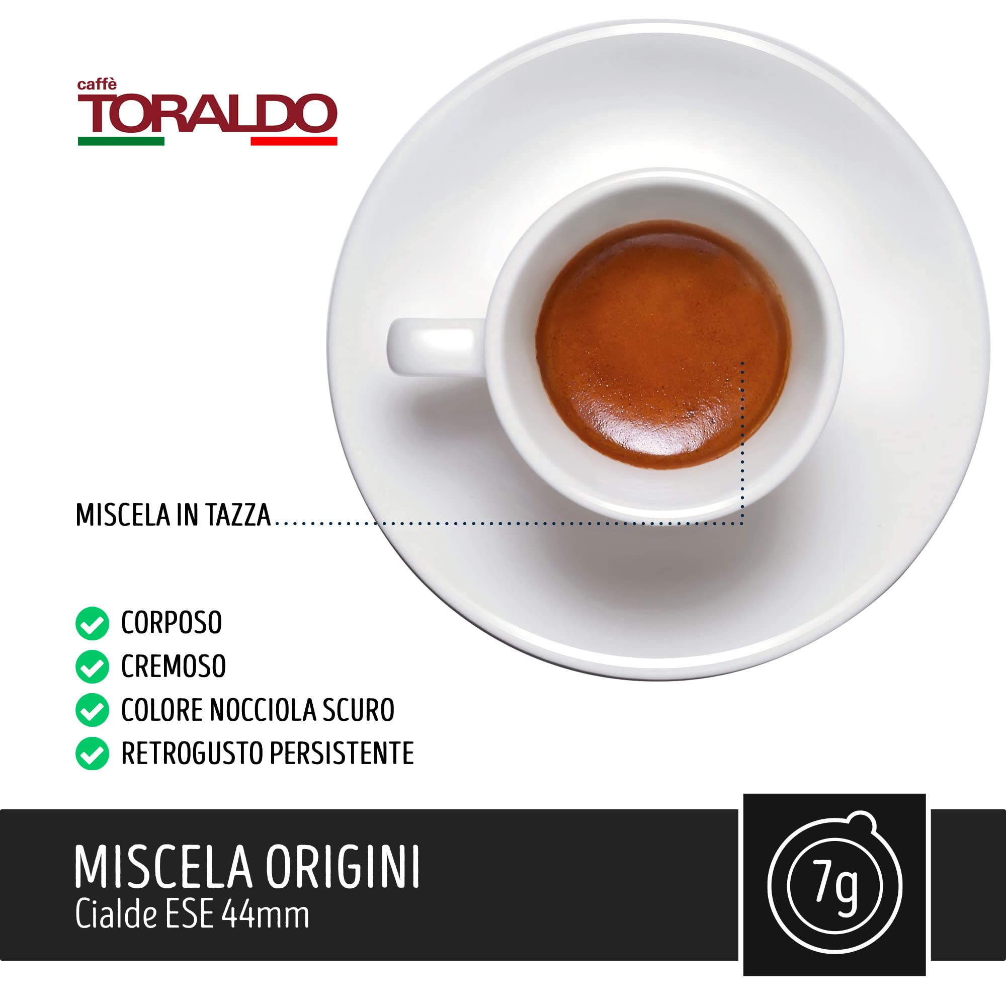 Koffie Toraldo Origins Blend Caffes ESE 44mm (150 stuks)