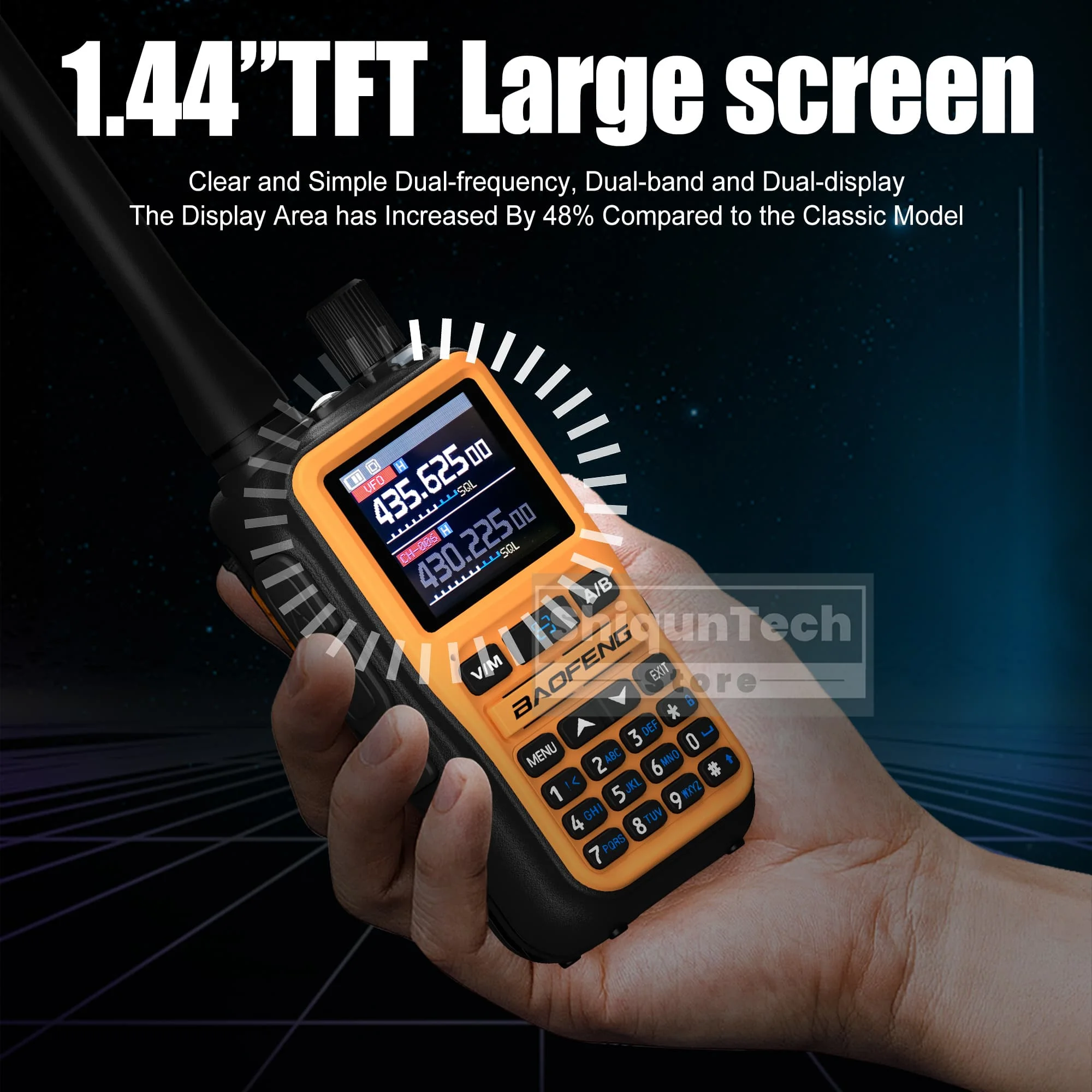 Baofeng UV-5R Mini Walkie Talkie Orange 5R Mini Radio Bluetooth Programmierung 1600mah UHF VHF AM FM Tragbare Gegensprechanlage für Camping
