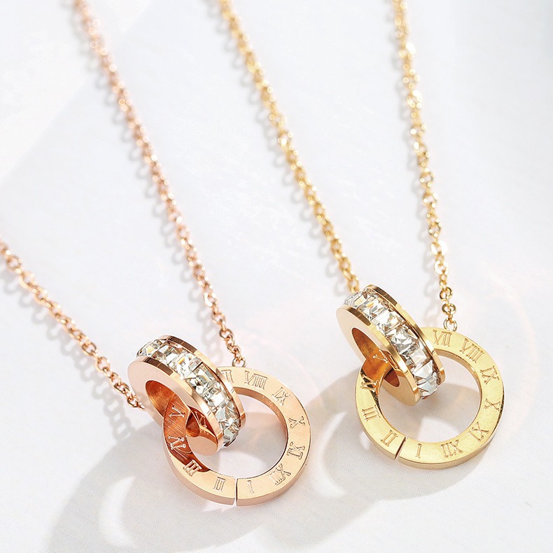 Ожерелье из нержавеющей стали с позолоченными элементами, 18 К