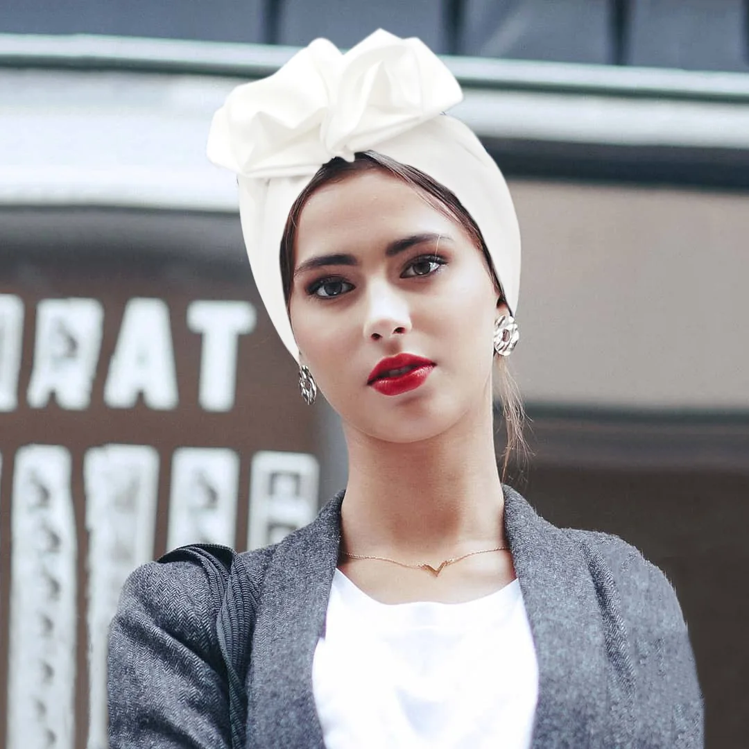Châu Phi Đầu Đeo Retro Sang Trọng Băng Đô Cài Tóc Turban Gọng Cho Phụ Nữ Hồi Giáo Khăn Trùm Đầu Nắp Soild Màu Sắc Nữ Beanies Mũ Hồi Giáo Mũ Trụ