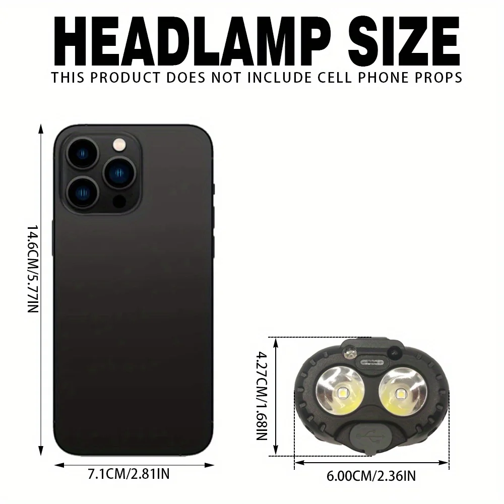 Faróis LED poderosos IPX4 à prova d'água faróis de lanterna de cabeça de emergência para pesca ao ar livre, camping, caminhadas
