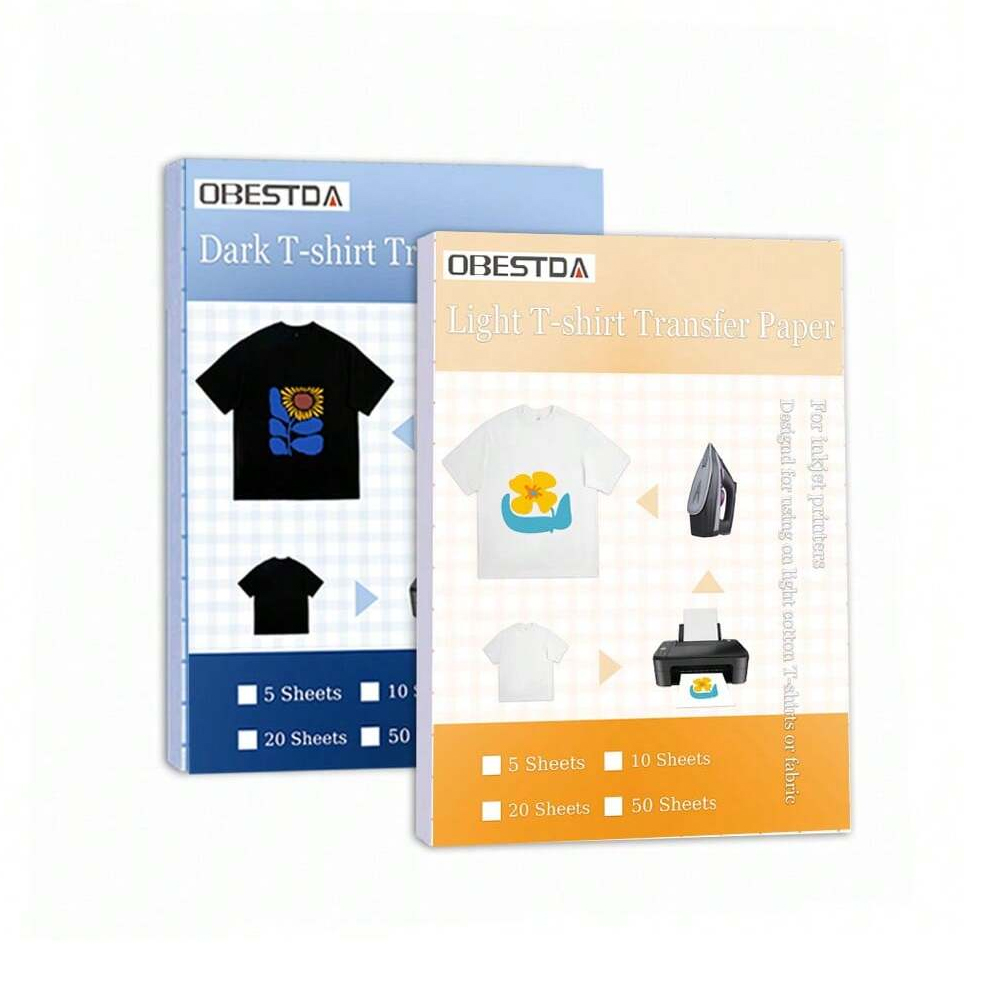 Heat Transfer Paper for T Shirts 10 Sheets 8.5" X 11" Inkjet Printable Sublimation Transfer Paper for DIY Dark/Light Fabric