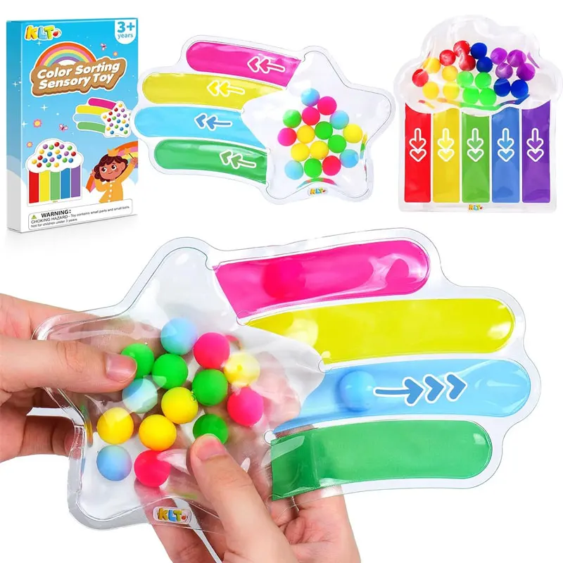 4/5-Color Montessori Sensory Toy for Kids Sorting Learning Game with Colorful Balls Fine Motor Skills Development Playset