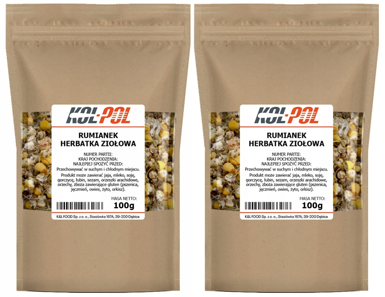 RUMIANEK HERBATA ZIOŁOWA 200g Koszyczek rumianku kwiat naturalny Kol-Pol