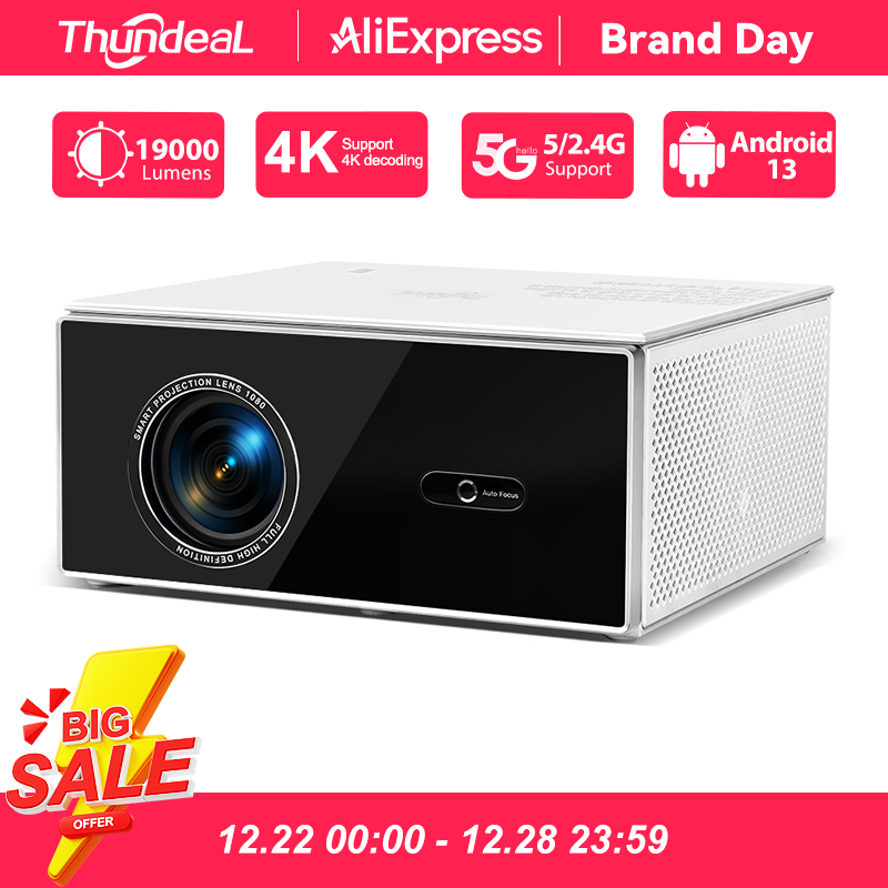 Проектор ThundeaL TDA7W, 2K, 4K, Full HD, 1080P, 2 + 32 ГБ, Android 13, Wi-Fi проектор для фильмов проектор 4к телевизор smart tv портативный проектор домашний кинотеатр видеопроектор экран для проектора 250 дюймов