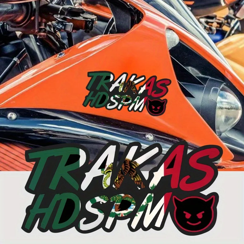Trakas hdspm-面白いオートバイのステッカー、diyヘルメット、スクーターボディ、防水装飾、日焼け止めビニールデカール、1個