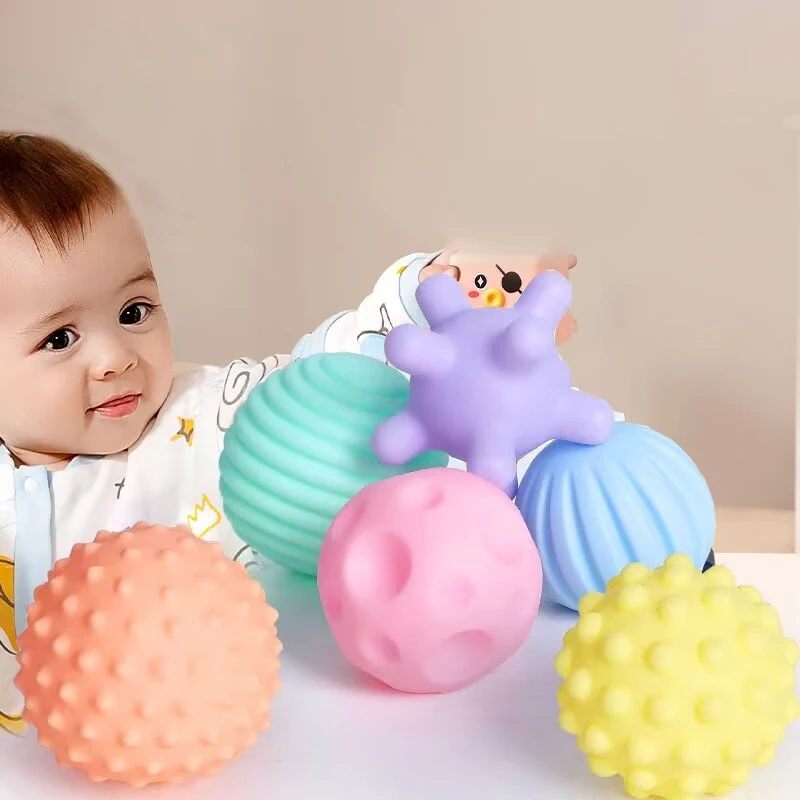 ของเล่นเด็กทารกลูกบอลประสาทสัมผัสลูกบอลสัมผัสด้วยมือของเด็กลูกบอลนวดแบบนุ่มของเล่นพัฒนาการสั่นของเด็กทารก0 6 12เดือน
