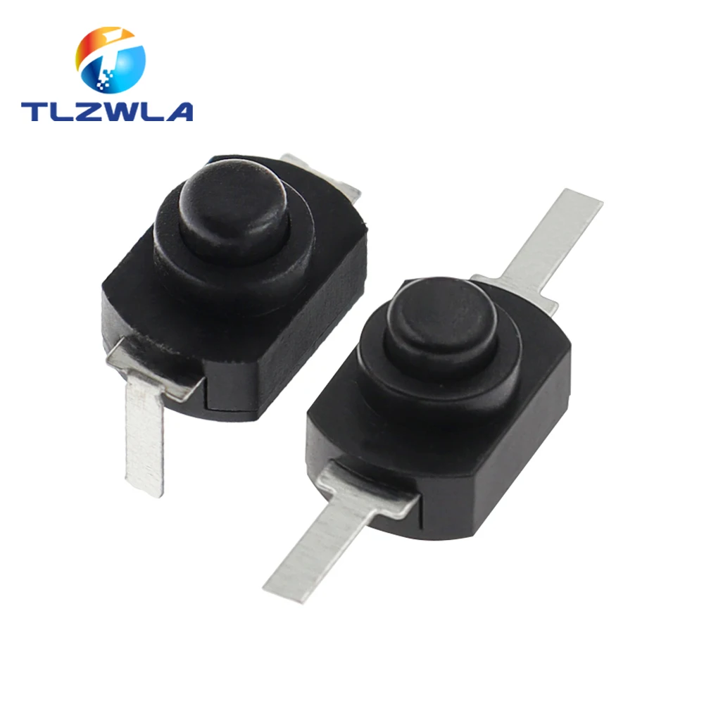 10 Chiếc 12*8MM DC 30V 1A Vào Tắt Mini Nút Ấn Công Tắc Điện Cho Đèn Pin 1208YD tự Khóa