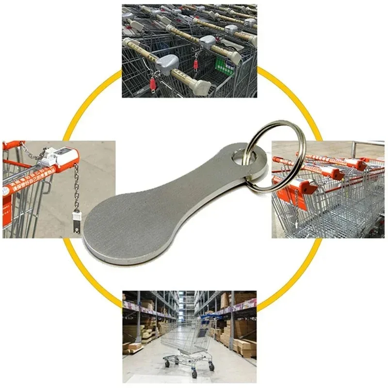 1/2 pezzi gettoni carrello della spesa in metallo gettone portachiavi portachiavi decorativo multiuso shopping portatile per la casa all'aperto