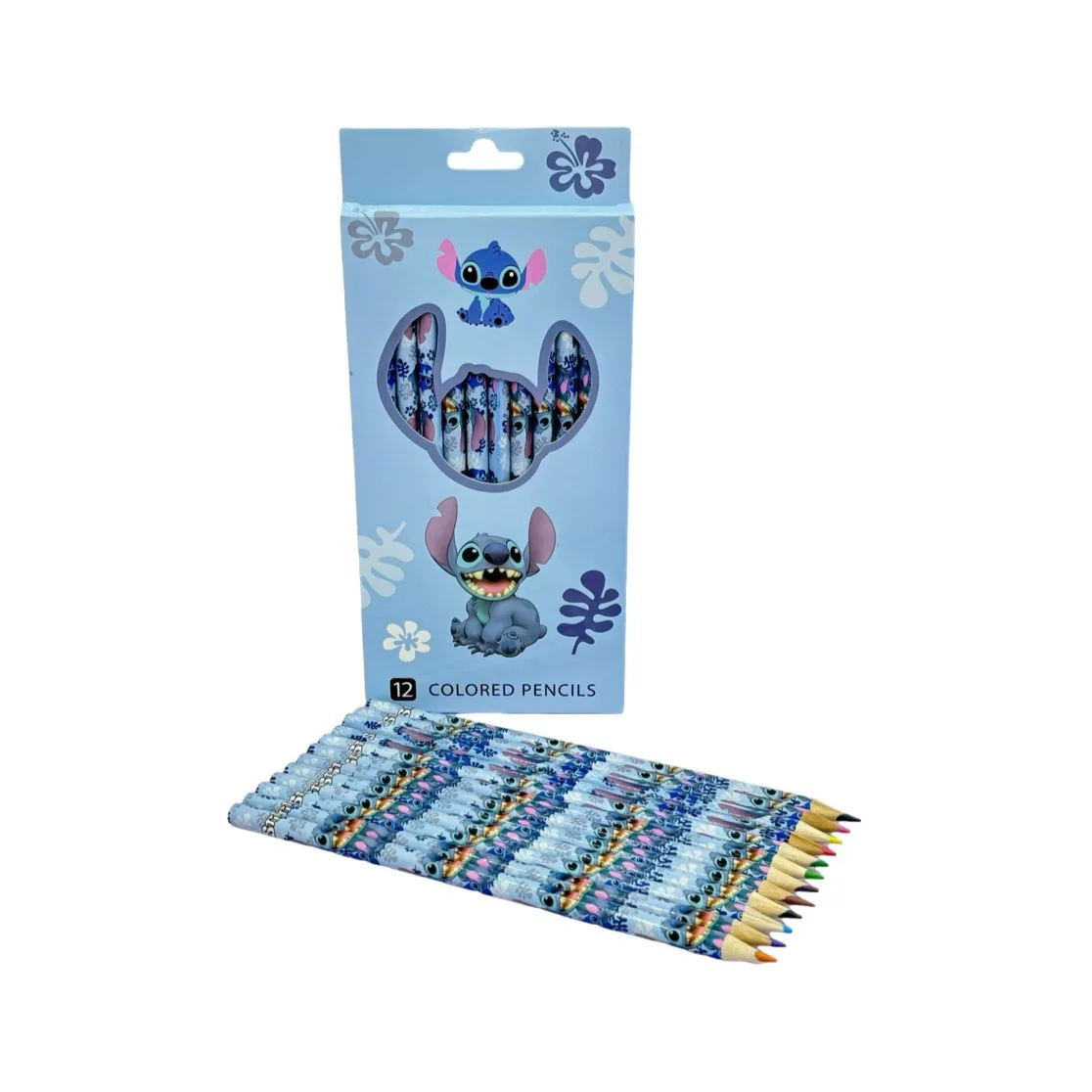 12 Uds Disney Stitch Anime lápiz útiles escolares chico lápices de colores útiles escolares lápices Hb lápices niños cumpleaños regalo de Navidad