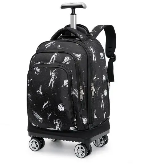 Mochila escolar rolante para meninos, mochila rolante para meninas, bagagem de viagem, carrinho, 4 rodas, mochila para laptop sobre rodas