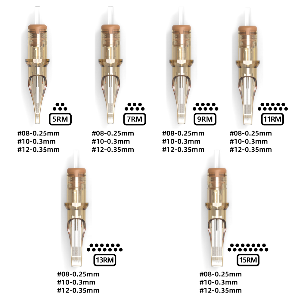 Ambition Premium RM ตลับหมึกสักเข็มรอบ Magnum 20 ชิ้น/ล็อตทิ้งฆ่าเชื้อสําหรับสักเครื่องและแต่งหน้าถาวร