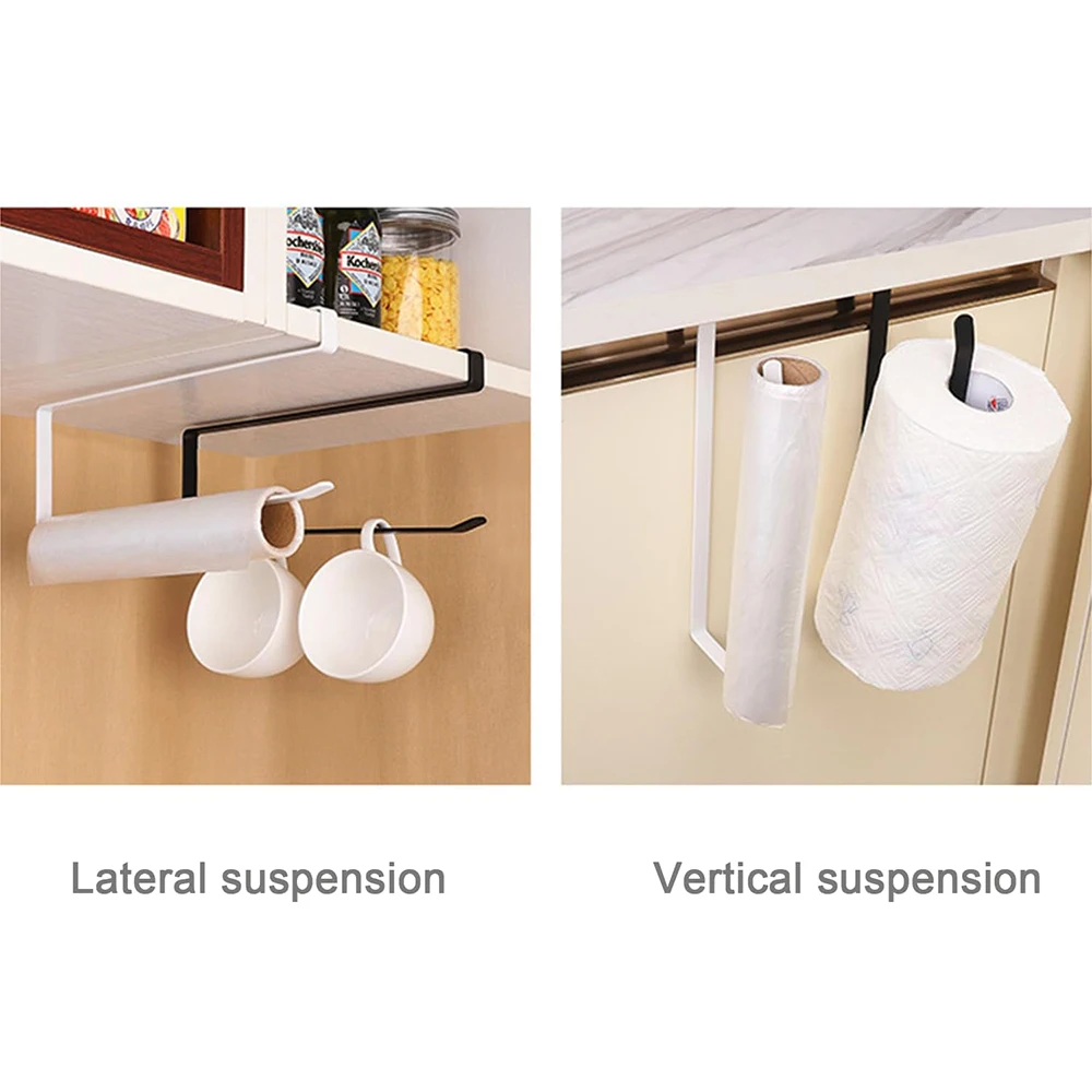 Hängender Küchenpapierhandtuchhalter, Rollenpapier, Kunststofffolie, Lappen-Organizer-Rack, für Küche, Schränke, Badezimmer-Organizer-Rack