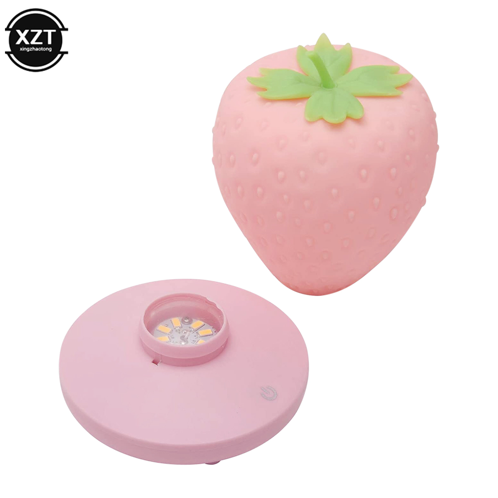 Led Energy-saving Lamp Children with Sleeping Night Light Fun USB Charging Strawberry Shape Lamp Touch Switch Bedroom Decoration