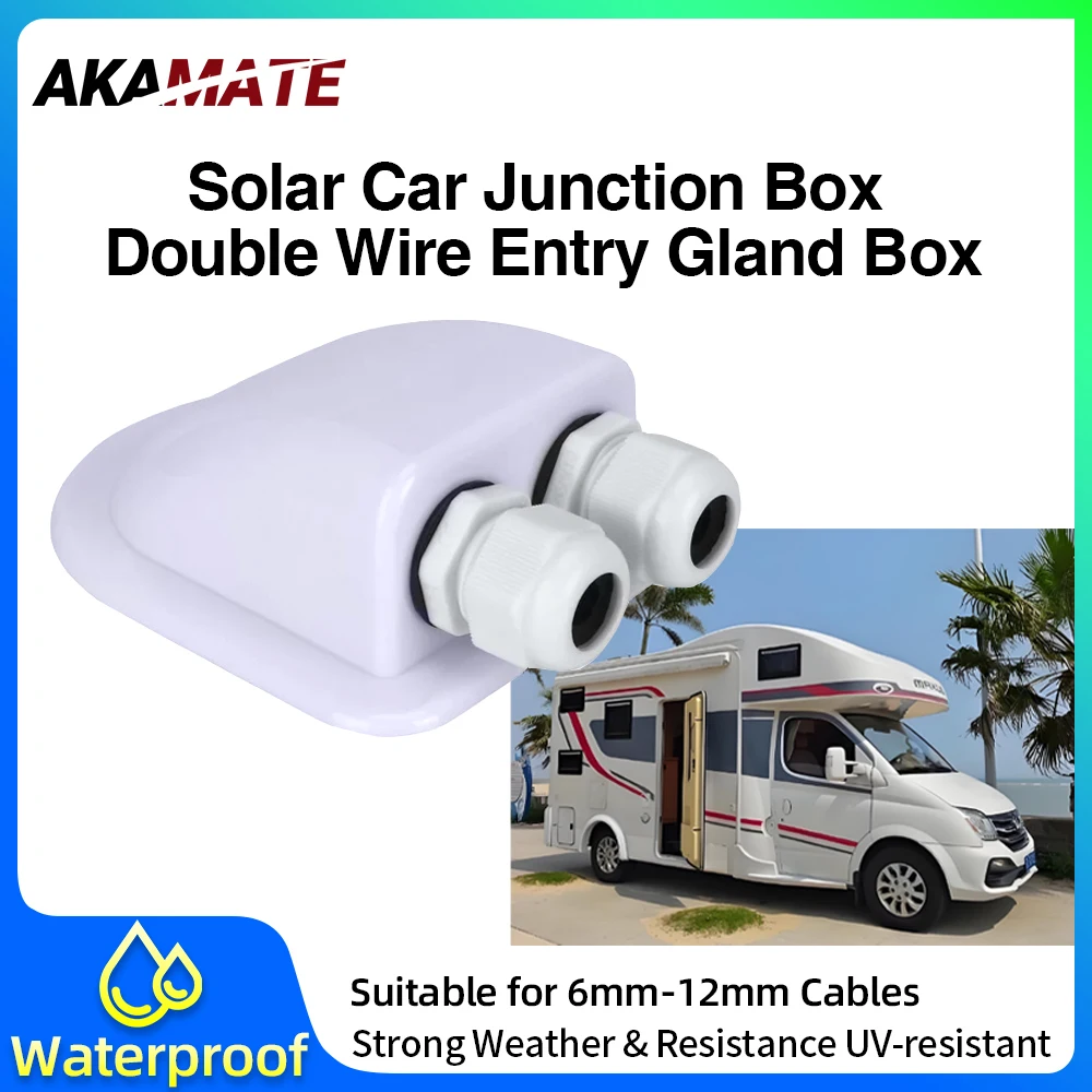 Caravan Aansluitdoos Zonne-waterdichte Draadinvoer Kabelopbergdoos Wartelkast Dak Draadinvoer Kabelconnector Houder Dubbel gat
