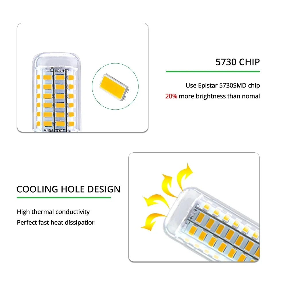 LED Corn Lamp 220V E14 E27 Bulb Lamp Strong Light 2700K 6500K Corn Bulb Light 2835SMD 360 Beam Angle Replace Halogen Lighting