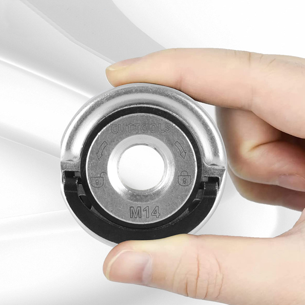 Tuercas de bloqueo para amoladora angular de liberación rápida, repuesto de tuerca con brida M14 para amoladora angular con husillo M14, fácil de instalar