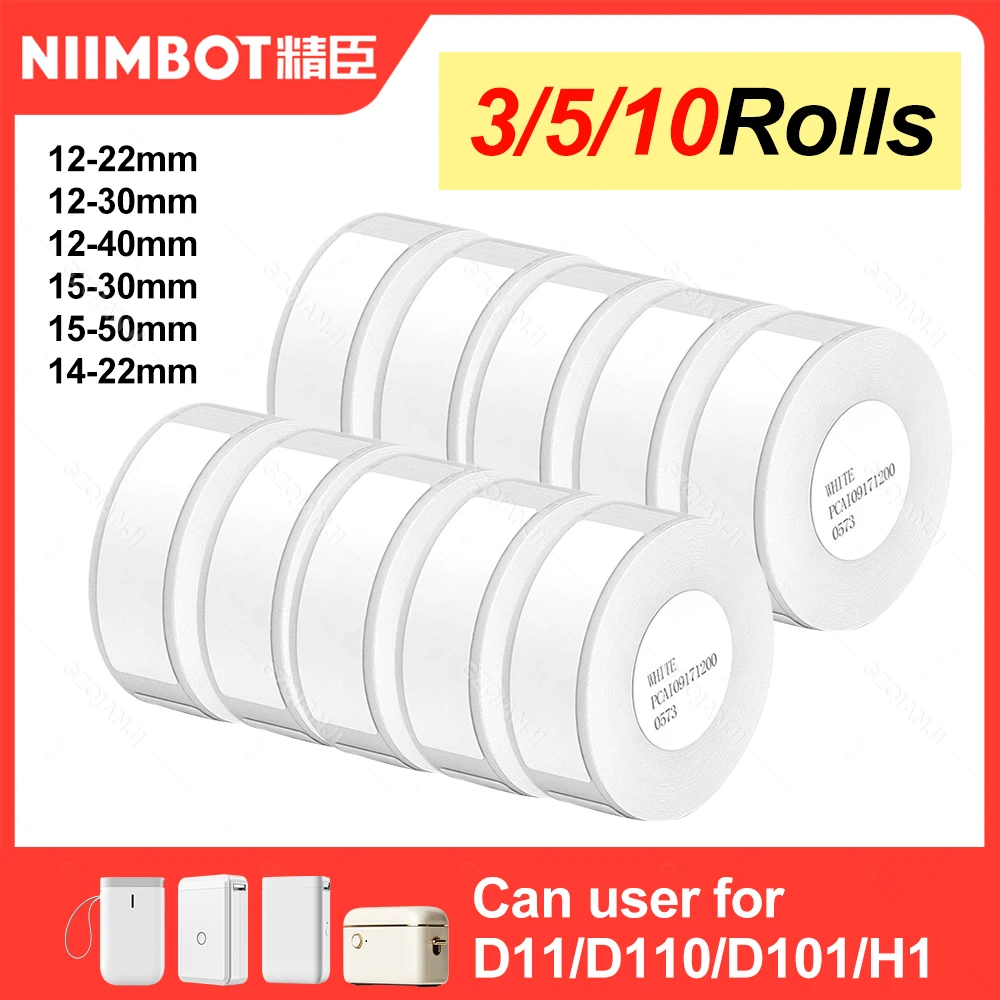 NiiMBOT D101 D11 D110 etykieta naklejka termiczna biały papier samoprzylepny wodoodporny 3/5/10 rolek papierów najtańszy oficjalny dla drukarki
