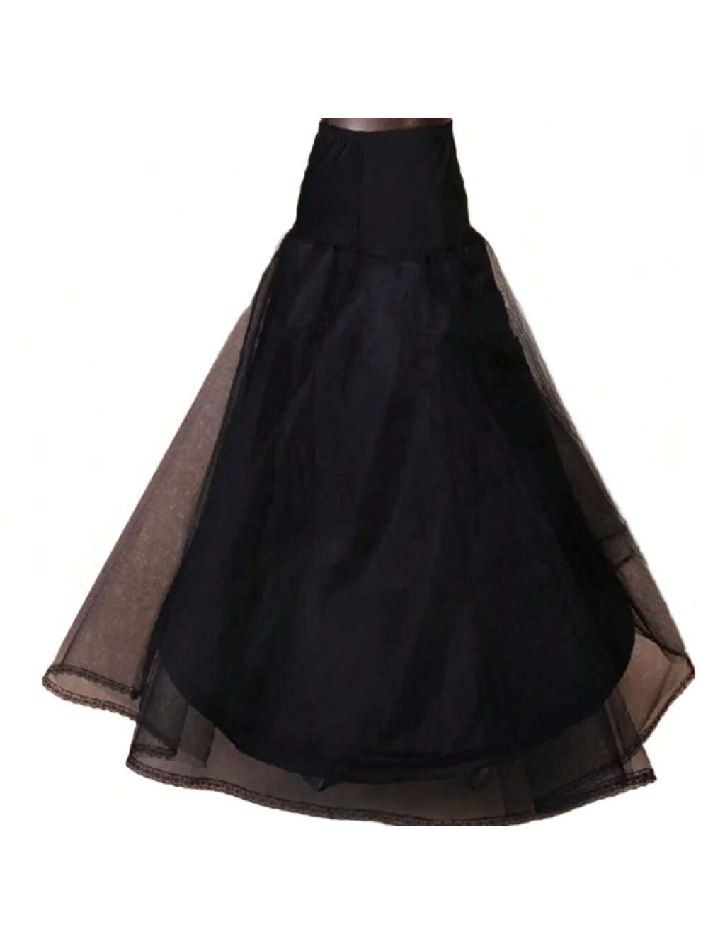 Black Hoop Long Petticoat Crinoline Ball Gown Skirt Underskirt Wedding Accessories