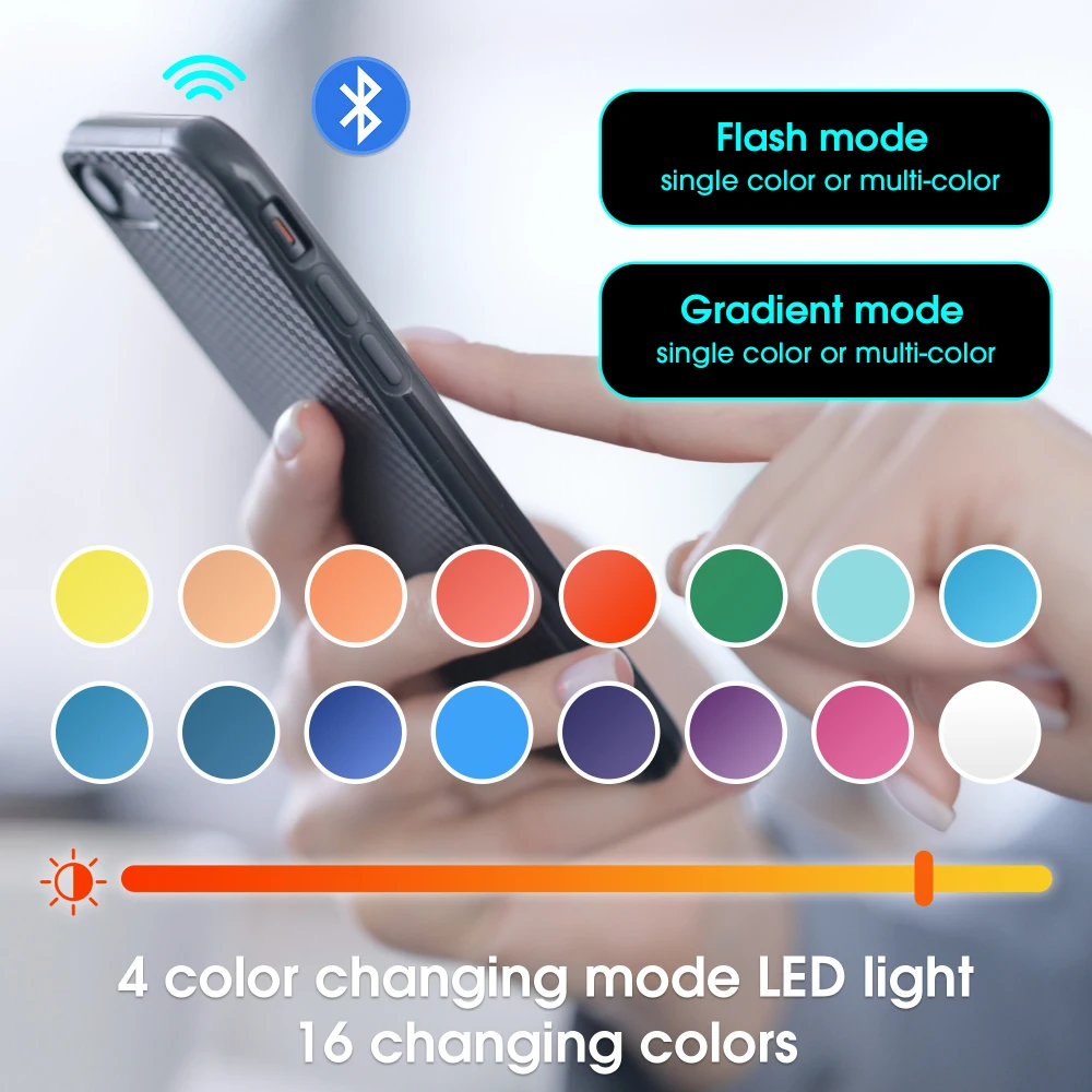 Mesa de centro moderna com iluminação ambiente LED, controle APP e Bluetooth, prateleira de vidro e superfície de alto brilho, 90x45x35,5 cm