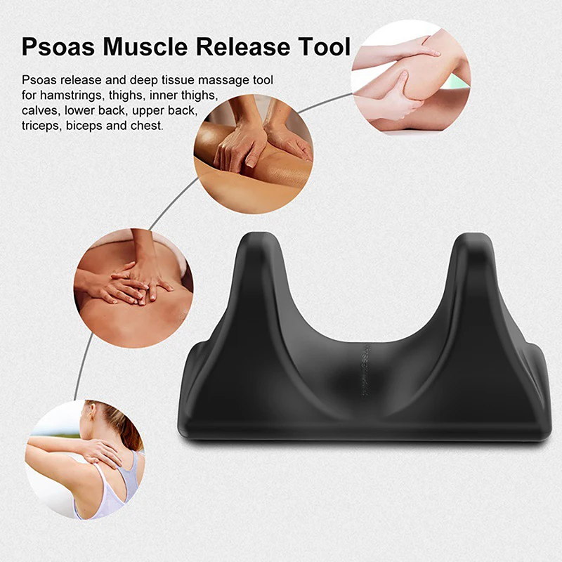Psoas Muscle Release Deep Tissue Massage Tool Psoas Back Hip Flexor Release Tool Schwarzes Muskelentspannungsmassagegerät für den Sport im Fitnessstudio