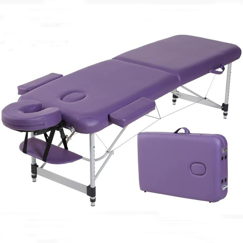 Lit de massage pliant en alliage d'aluminium avec étui de transport, tables de massage de beauté spa, meubles de salon, recommandé, réglable, 185x60cm
