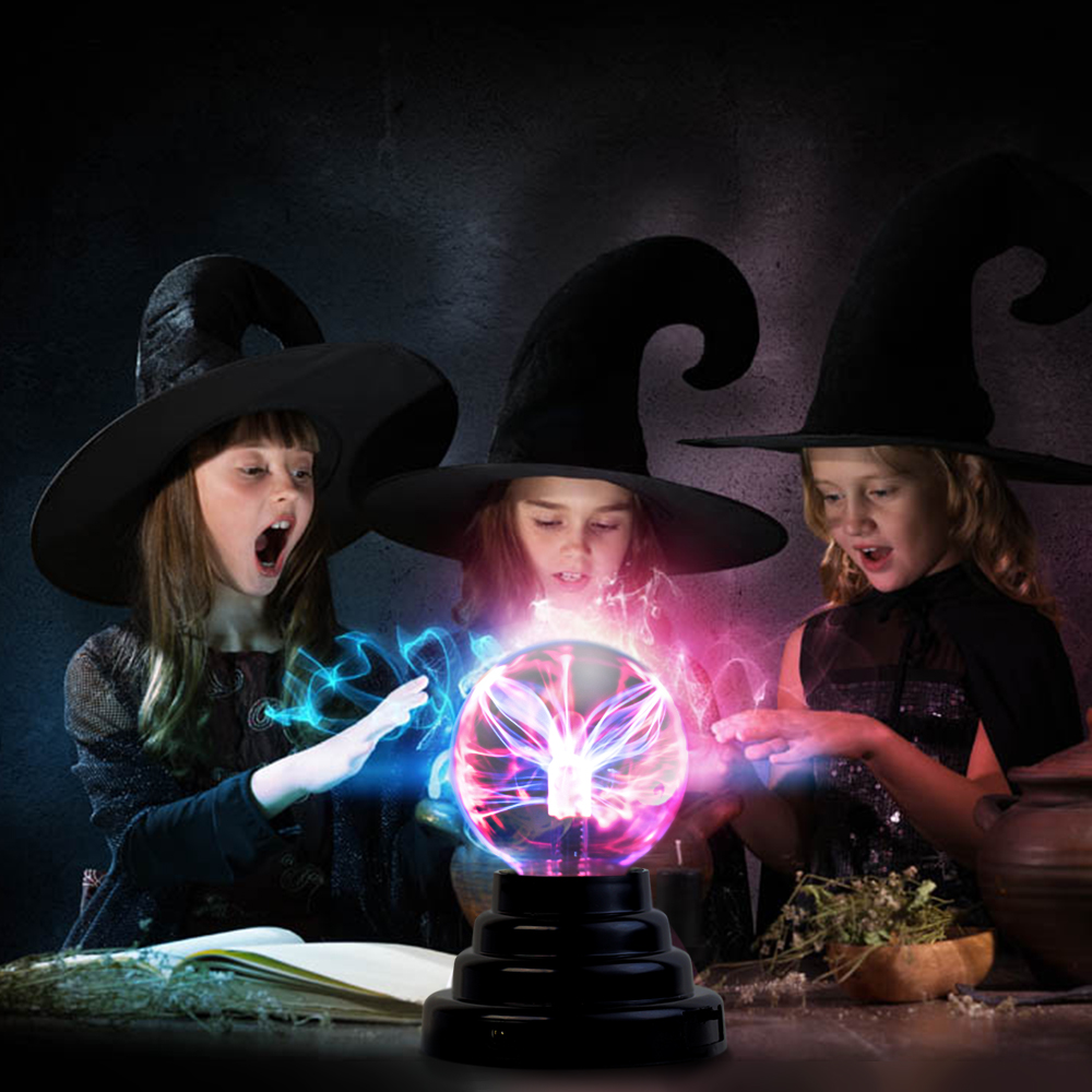 Novidade LED Plasma Ball Nightlight para Crianças, Novidade LED Night Light, Cristal Mágico, USB, 3 em, 5V Bateria, Aniversário e Decoração de Natal