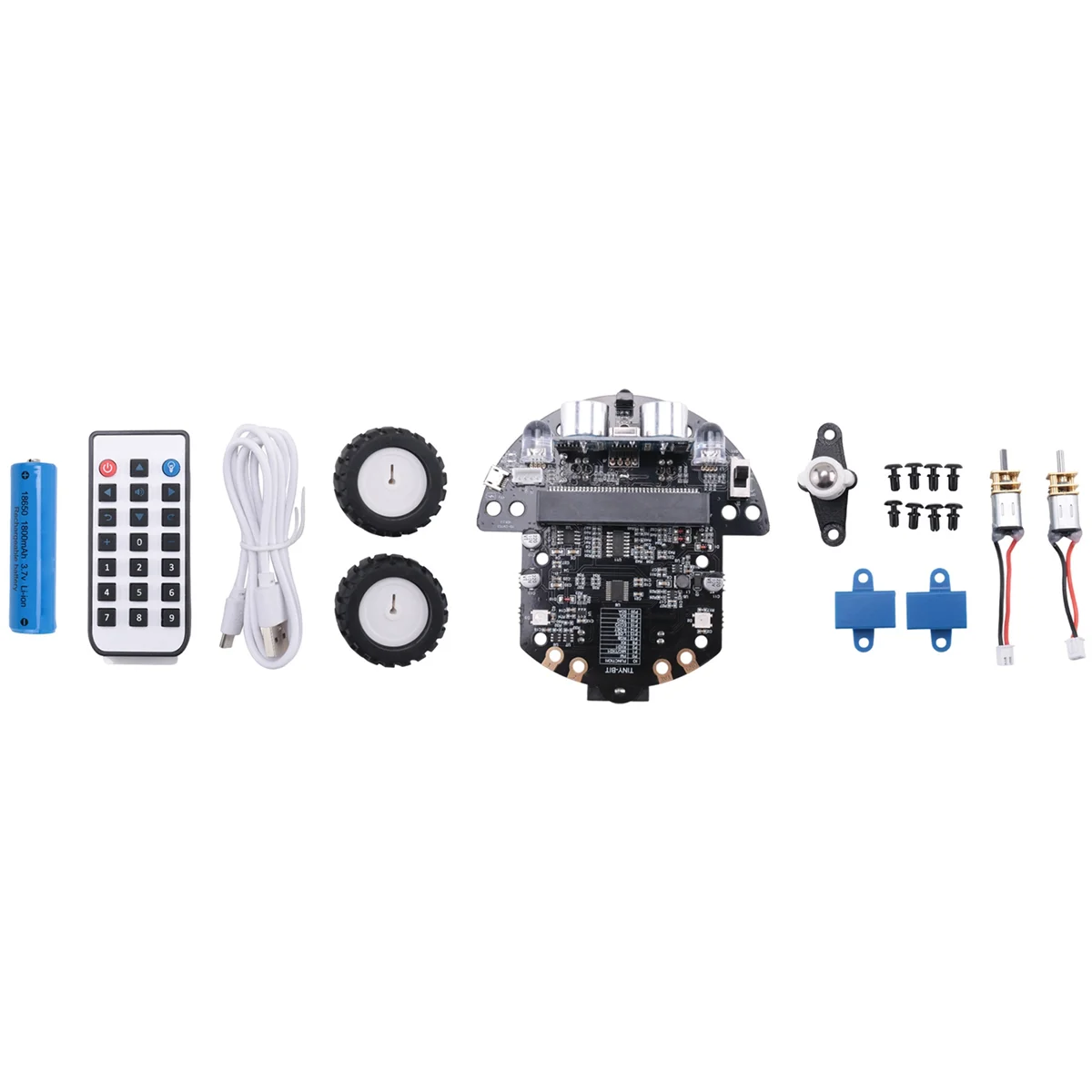 Programmierbares Roboter-Roboter-Kit basierend auf BBC Microbit V2 und V1 für STEM-Coding-Bildung mit aufladbarem Akku(A)-CKFAM