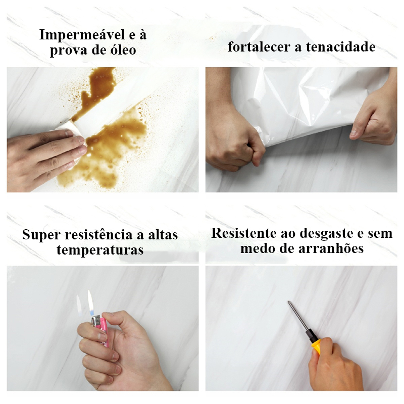 Papel de parede autoadesivo de mármore Folha de alumínio Adesivo de parede Papel de contato à prova d'água Adesivo de parede de cozinha Filme decorativo resistente a altas temperaturas Decoração de casa