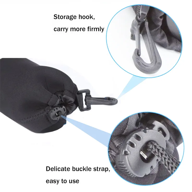 Waterproof Camera Lens Bag Drawstring Bag For Canon For Sony For Nikon DSLR Camera Lens Accessories Case with Hook