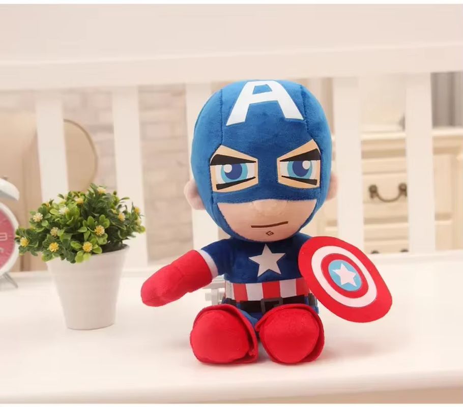 ร้อน 27 ซม.Man Spidermaned Plush ของเล่นตุ๊กตาภาพยนตร์ Marvel Avengers ตุ๊กตา Hero กัปตันอเมริกาเหล็กคริสต์มาสของขวัญเด็ก