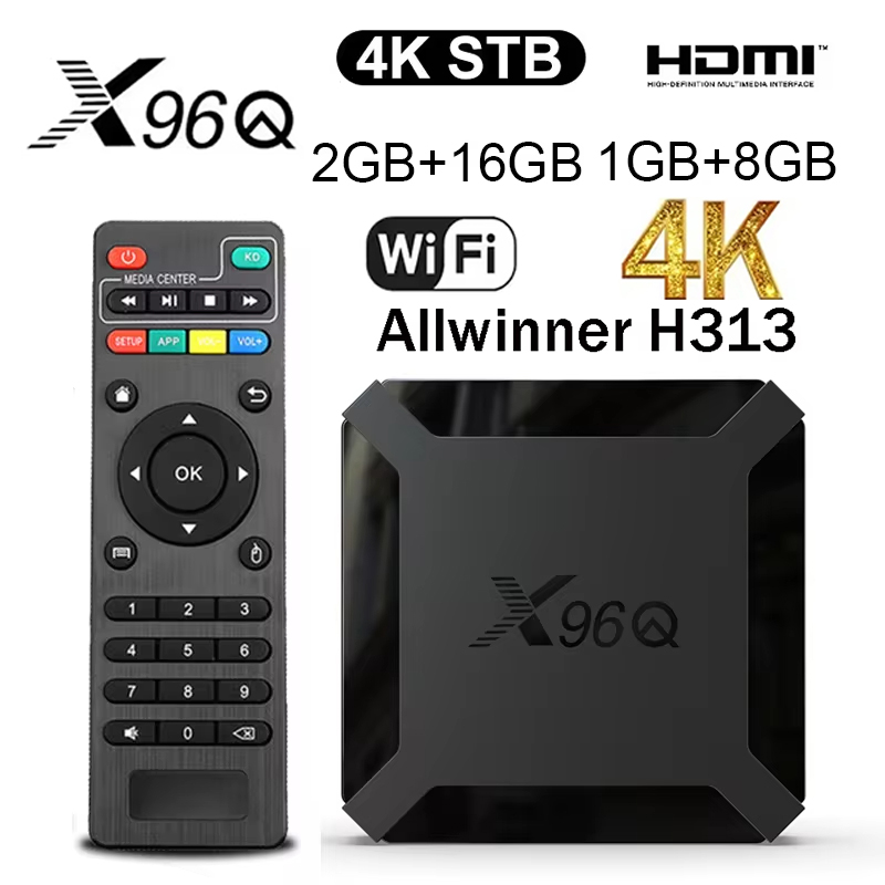 X96Q Android 10 Allwinner H313 Quad Core สมาร์ททีวีกล่อง 2GB 16GB 1GB 8GB 4K 2.4G wifi ชุด top fast กล่อง VS X96 max รัสเซีย tvbox