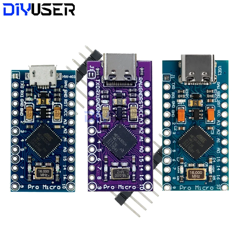 Módulo MICRO/MINI/TYPE-C USB ATMEGA32U4, placa de 5V 16MHz para controlador Arduino ATMEGA32U4-AU/MU Pro-Micro, reemplazo Pro Mini