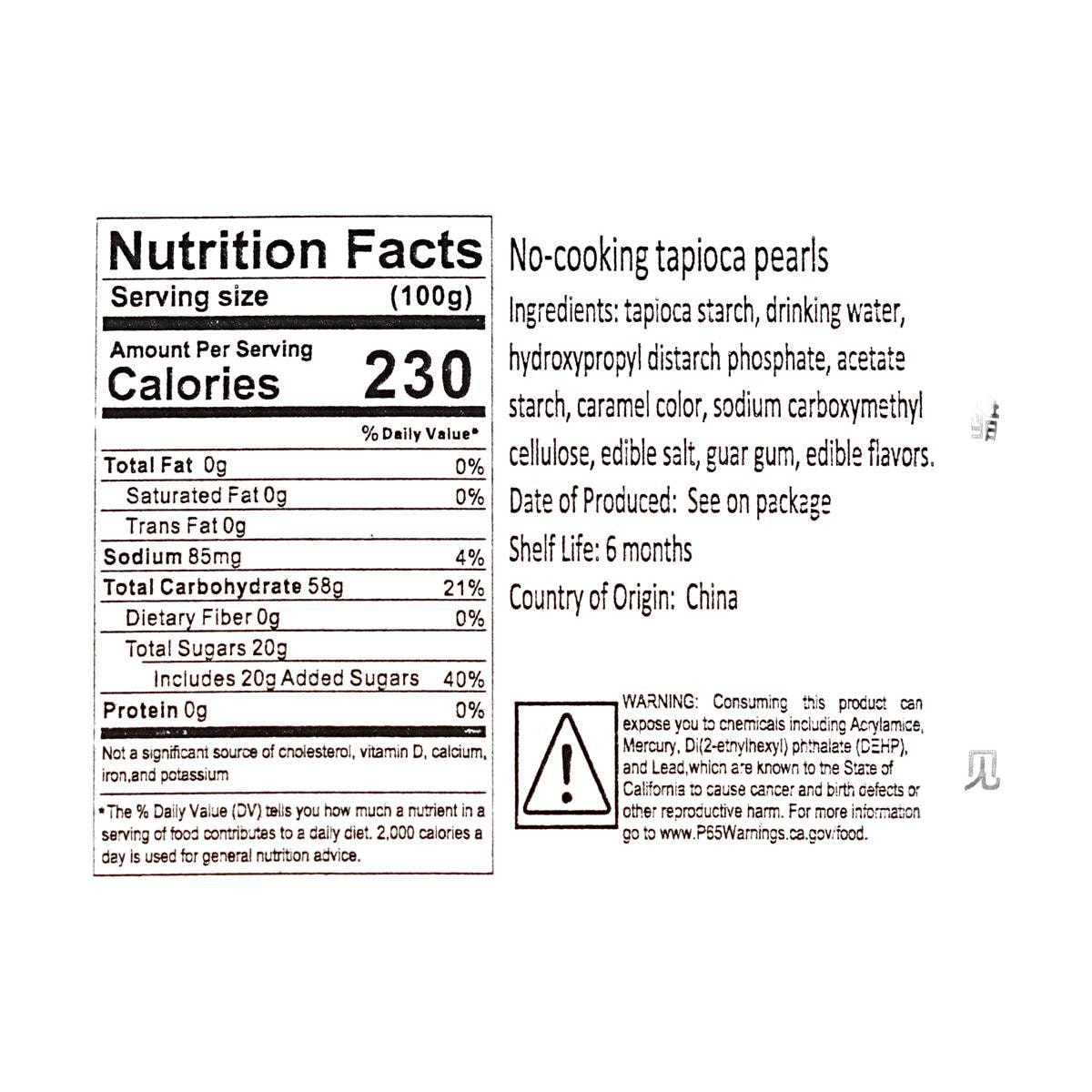 [9Packs] ZHANYI No-cooking Tapioca Boba Pearls , 3.53 oz*9Packs