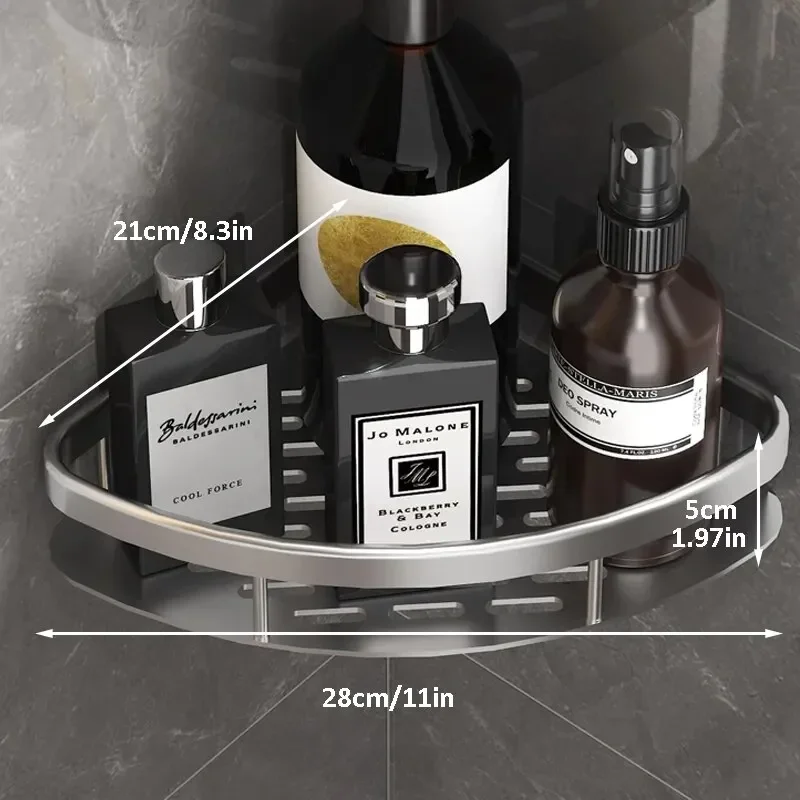 Estante de almacenamiento para el baño, estantes sin taladro, montaje en pared, estante esquinero, soporte de ducha para WC, organizador de champú, accesorios de baño