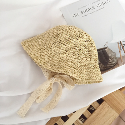 Estate bambini pizzo solido cappello di paglia Outdoor ragazza bambino moda protezione solare berretto neonato pescatore berretti vacanza bambino cappelli Casual