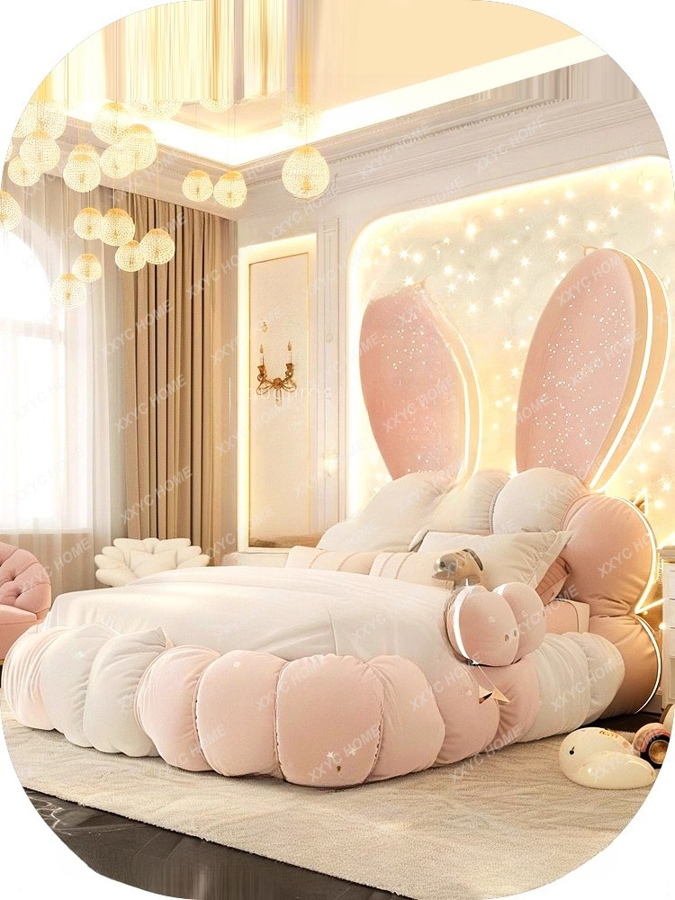 Homestay girl children single bed cute pink bedroom bed