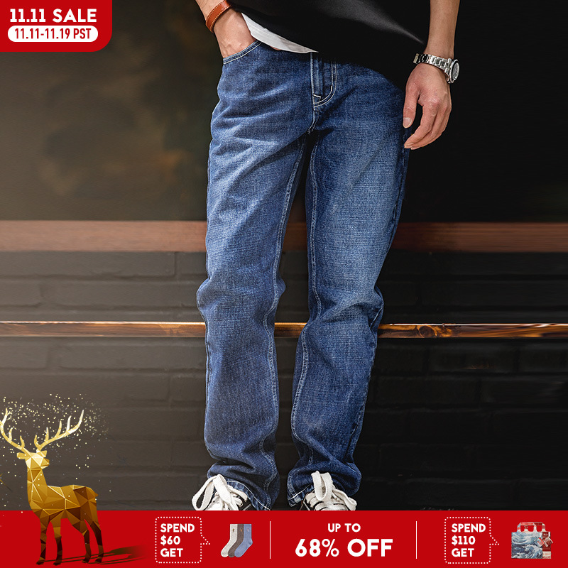 Maden Спецодежда в американском ретро-стиле тяжелые Парижские джинсовые прямые джинсы со средней талией длинные брюки мужские осенние