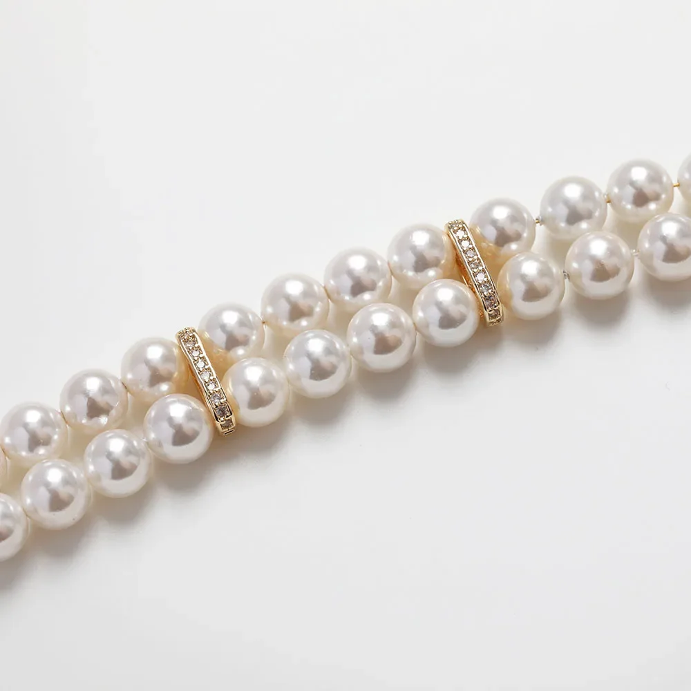 Conectores de cadena de perlas para fabricación de joyas, accesorios para collares, bricolaje, hecho a mano, latón, chapado en oro de 14k, 2 uds.