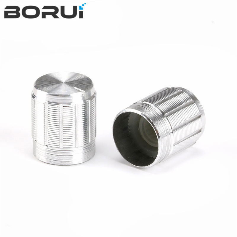 10PCS aluminium legierung 15*17mm potentiometer 15*17 knob rotation schalter volume control knob schwarz silbrig