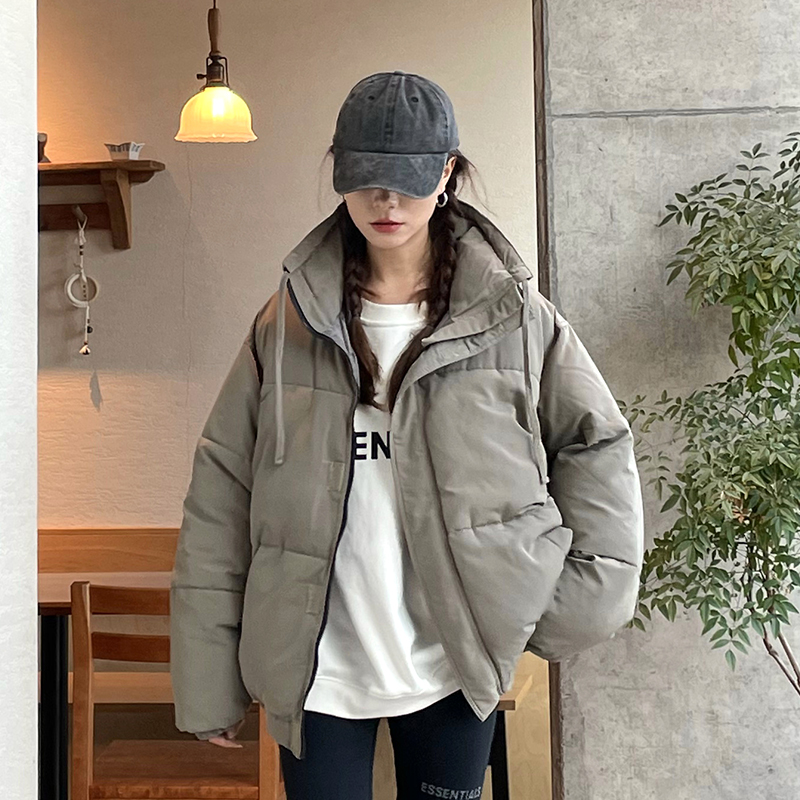 Jaqueta Casual de Estilo Urbano com Dupla Camada e Aquecimento, Fechamento com Zíper, Moda Jovem