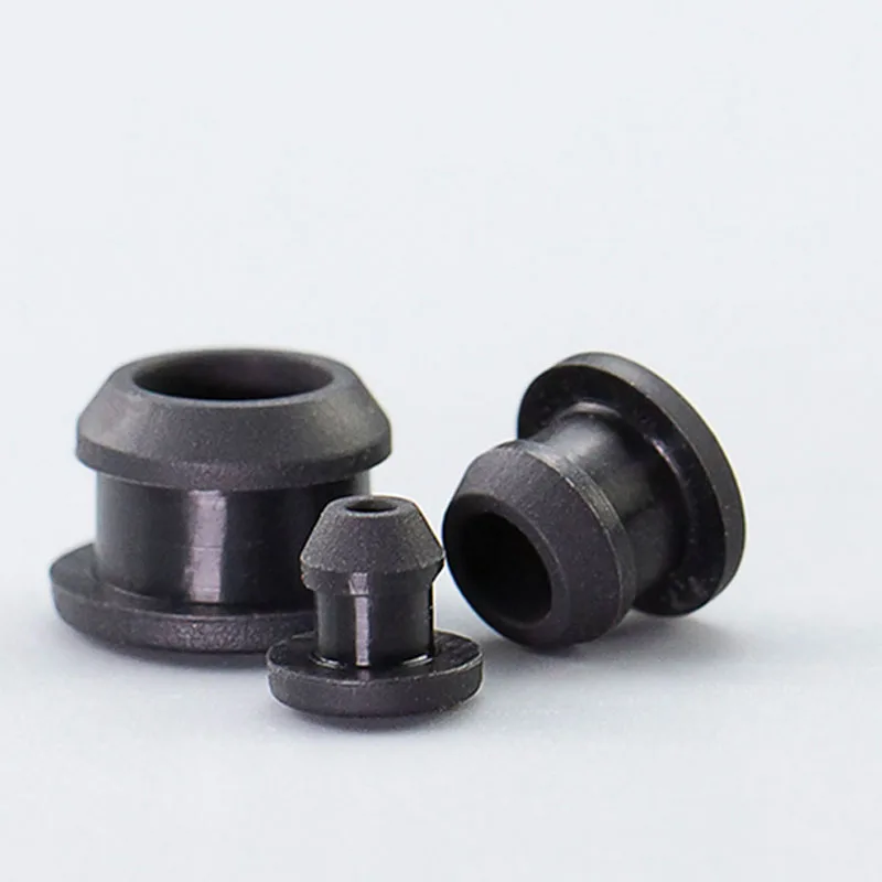 Schwarzes konisches, aufsteckbares Gummi-T-Typ-Stecker aus lebensmittelechtem Silikon, Endkappen, Rohreinsätze, spchsicher, hohe Temperatur