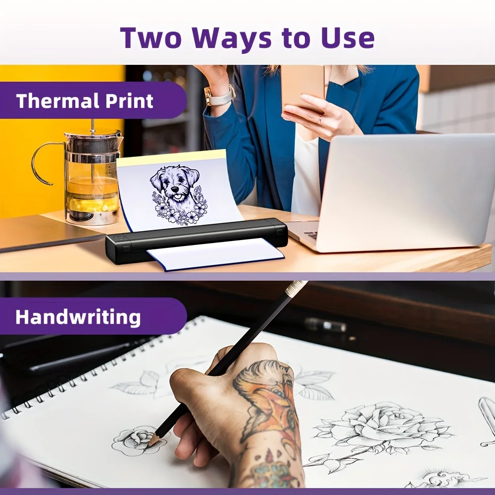PHOMEMO M08F Tattoo Transfer Paper, Thermal Stencil Paper for Tattooing, Compatible with PHOMEMO M08F TP81 Tattoo Template Print