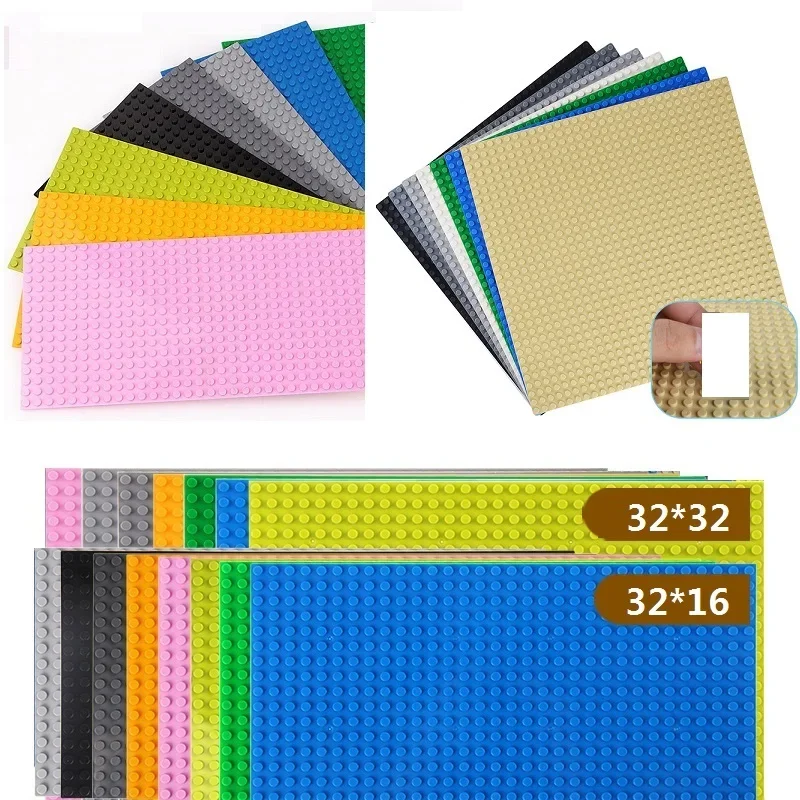 Baseplate 32*32 16X32 จุดสองด้านแผ่นบล็อกอาคารคลาสสิกฐานแผ่นอิฐของเล่นเด็กเข้ากันได้กับแบรนด์หลัก