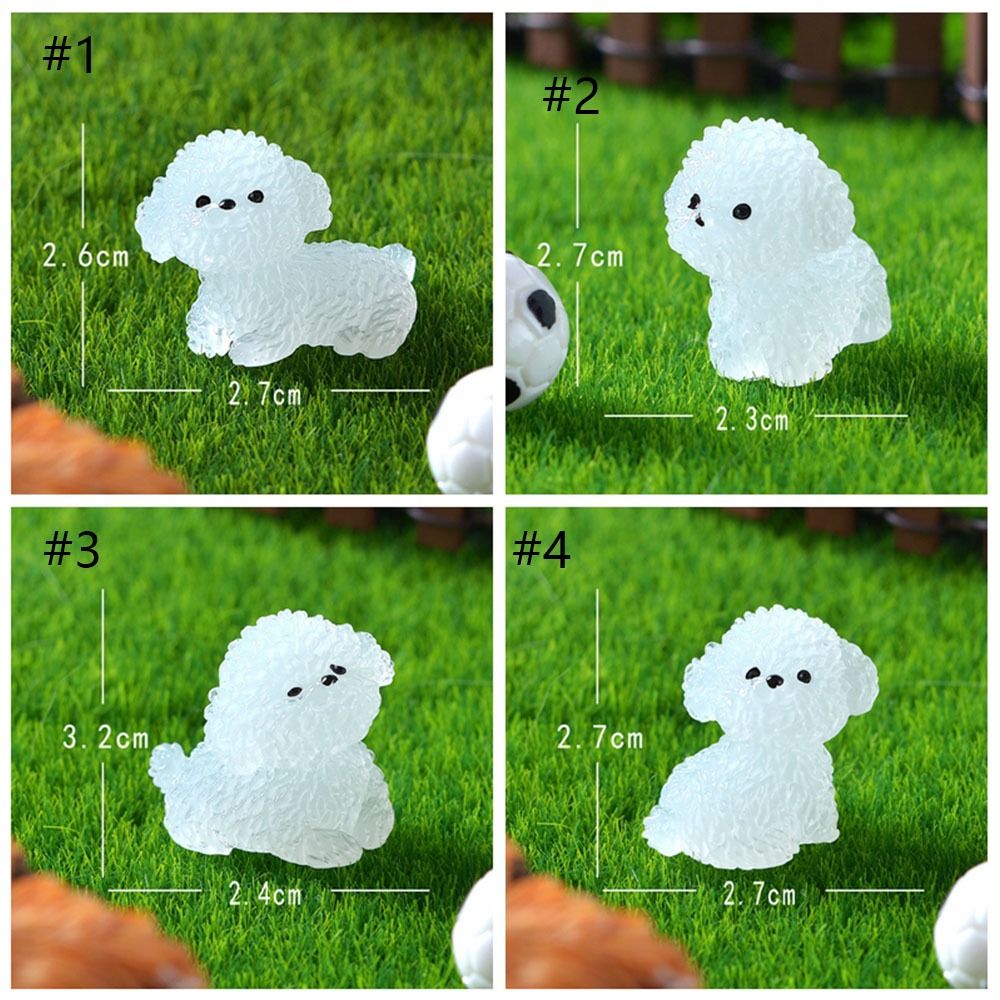 Realistic Noctilucent Dog Figurines  personalized Cartoon iLuminous Poodle Dog Figurines Resin Funny Micro Landscape Decoration
