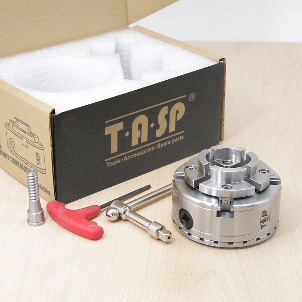 TASP 4" Wood Lathe Scroll Chuck 100mm 4-Jaws Self Centering Spindle Thread M33 1 Inch Woodworking Tools