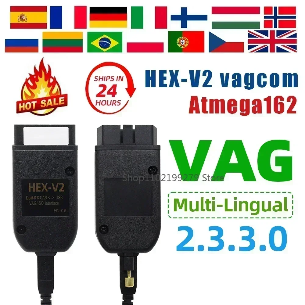 Interfejs VCDS VAGCOM 2025 VCDSCAN HEX V2 Aktualizacja 23.3.3 DLA VW AUDI Skoda Seat Wielojęzyczne Narzędzia Diagnostyczne Samochodowe