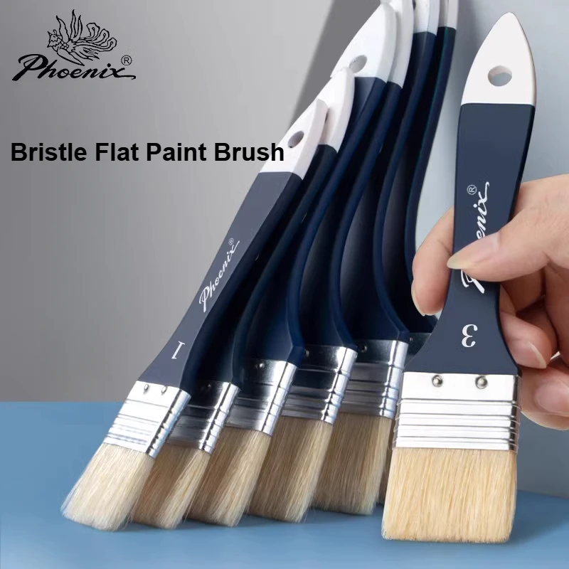 1/3/5/7/9 Uds pinceles para pintura con virutas cerdas naturales mango de madera juego de pinceles planos para pintar, pegamento, aceite, acrílico, manchas